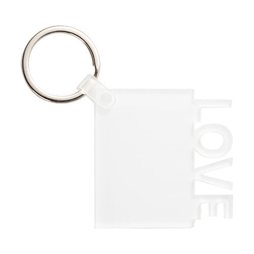 Acryl Sleutelhanger LOVE voor Sublimatie - Transparant & Personaliseerbaar