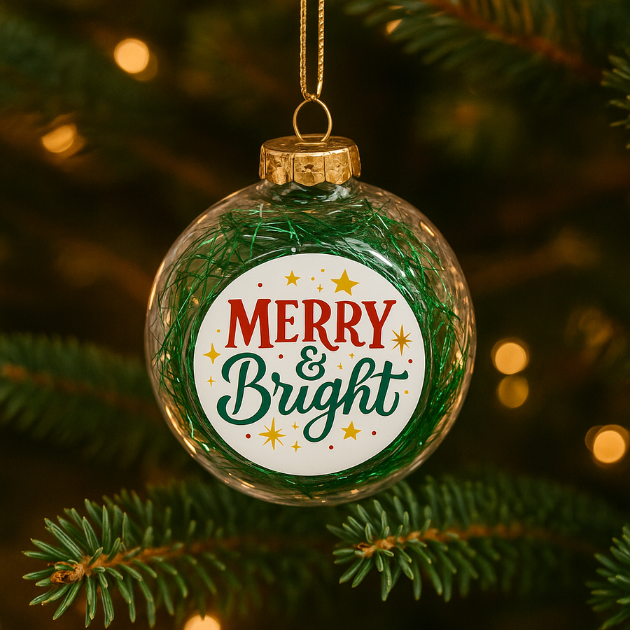 Kerstbal Engelenhaar groen voor sublimatie