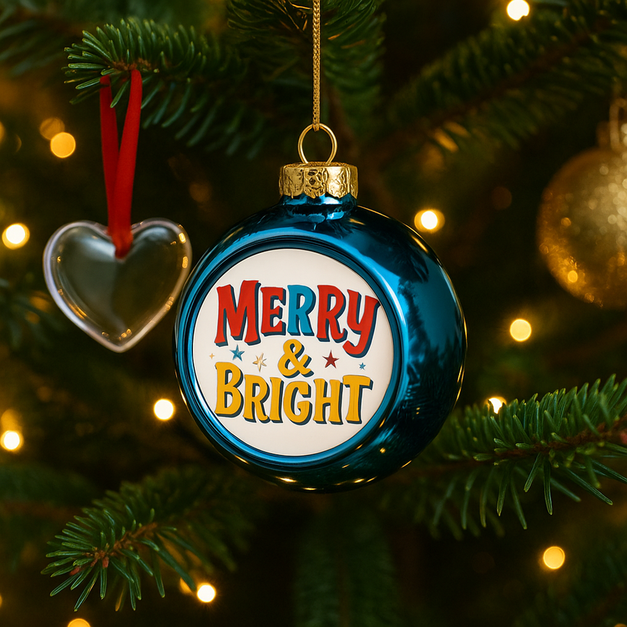 Kerstbal Blauw Ø8cm voor sublimatie