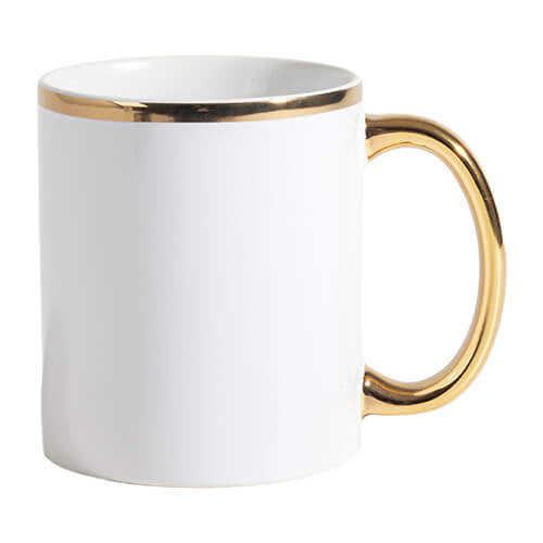 Mok 330 ml met Gouden Streep en Oor – Voor Sublimatie