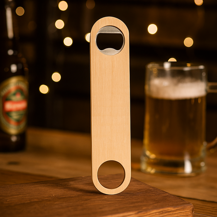 flesopener sublimatie hout rvs gepersonaliseerde bieropener