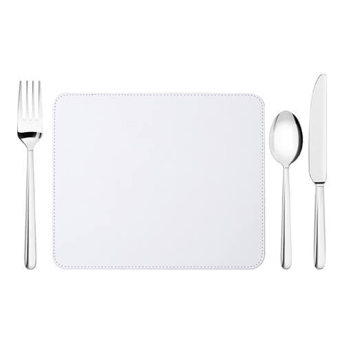 leren placemat 23x19 cm wit voor sublimatie