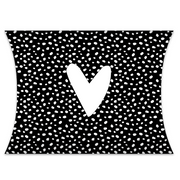 Zwart-witte XL-gondeldoos 101 Dots met wit hartje van 32 × 8 × 26 cm