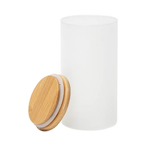 glazen container 750 ml met bamboe deksel voor sublimatie