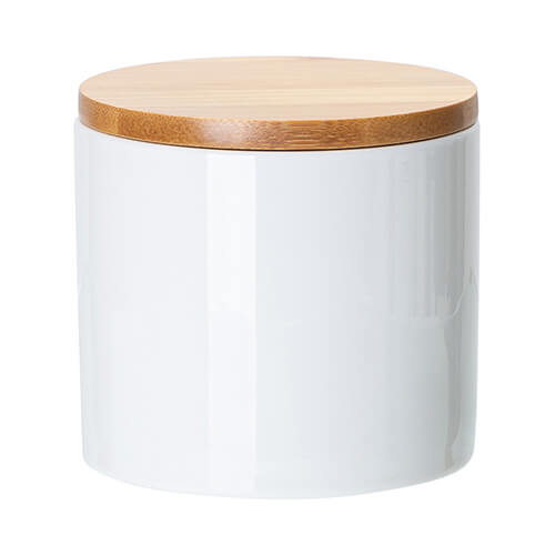 keramische container 480 ml met bamboe deksel voor sublimatie