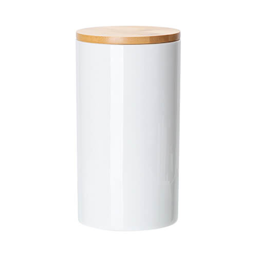 keramische container 900 ml met bamboe deksel voor sublimatie